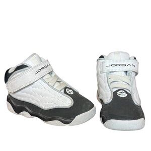 Air Jordan High Top Pro Strong TD White Blue Tint Toddler Sneakers Size 8c